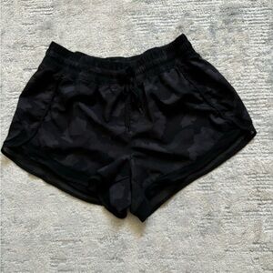 90 degrees Black Camo Drawstring Shorts
